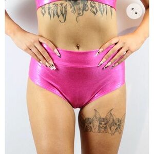 Rarr Designs: Pink Sparkle Mid Waist Brazil Scrunch Bum Pole Short